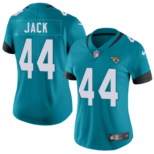 Nike Jaguars #44 Myles Jack Teal Green Team Color Women's Stitched NFL Vapor Untouchable Limited Jersey - Click Image to Close